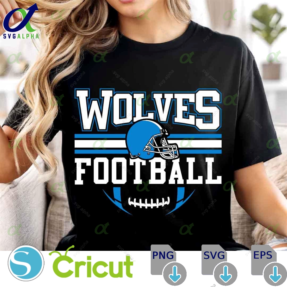 Wolves Mascot Svg Png Wolves Football Svg Varsity Wolves Shirt School Spirit Mascot Svg Football Cheer Sublimation Football Mom